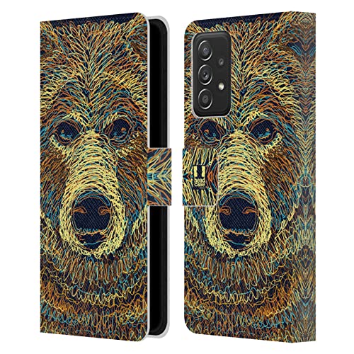 Étui portefeuille en cuir pour Samsung A53 5G imprimé ours