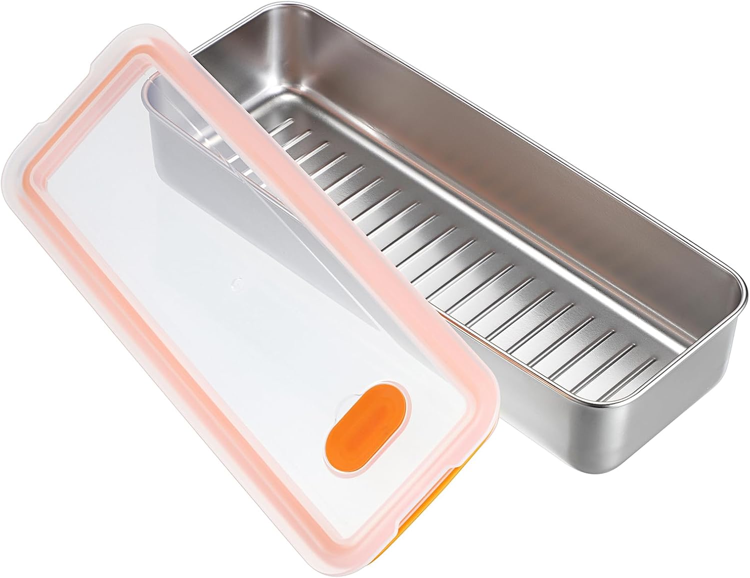JUXYES Bacon Storage Container for Refrigerator, Stainless