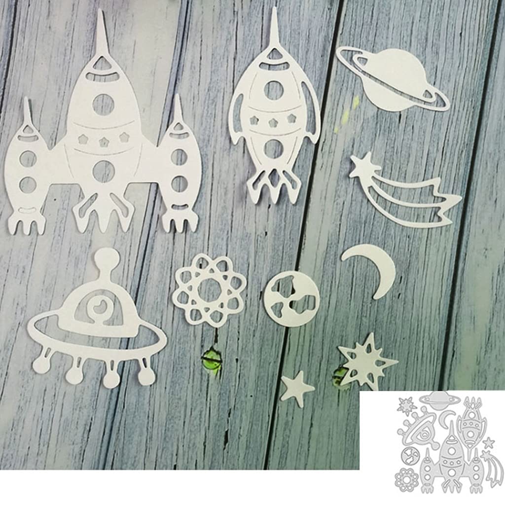 Uteruik ​​Fustelle in metallo Stelle Luna, Cerchio, Stencil per realizzare biglietti, scrapbooking, goffratura, album