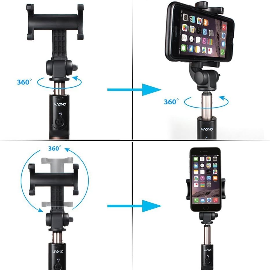 MAONO Selfie Stick Tripod AU-Z06 Integrated Stand with Extra Silicone Phone Stand Bluetooth Remote, Extra Cell Phone Stand, Portable Monopod for Smartphone