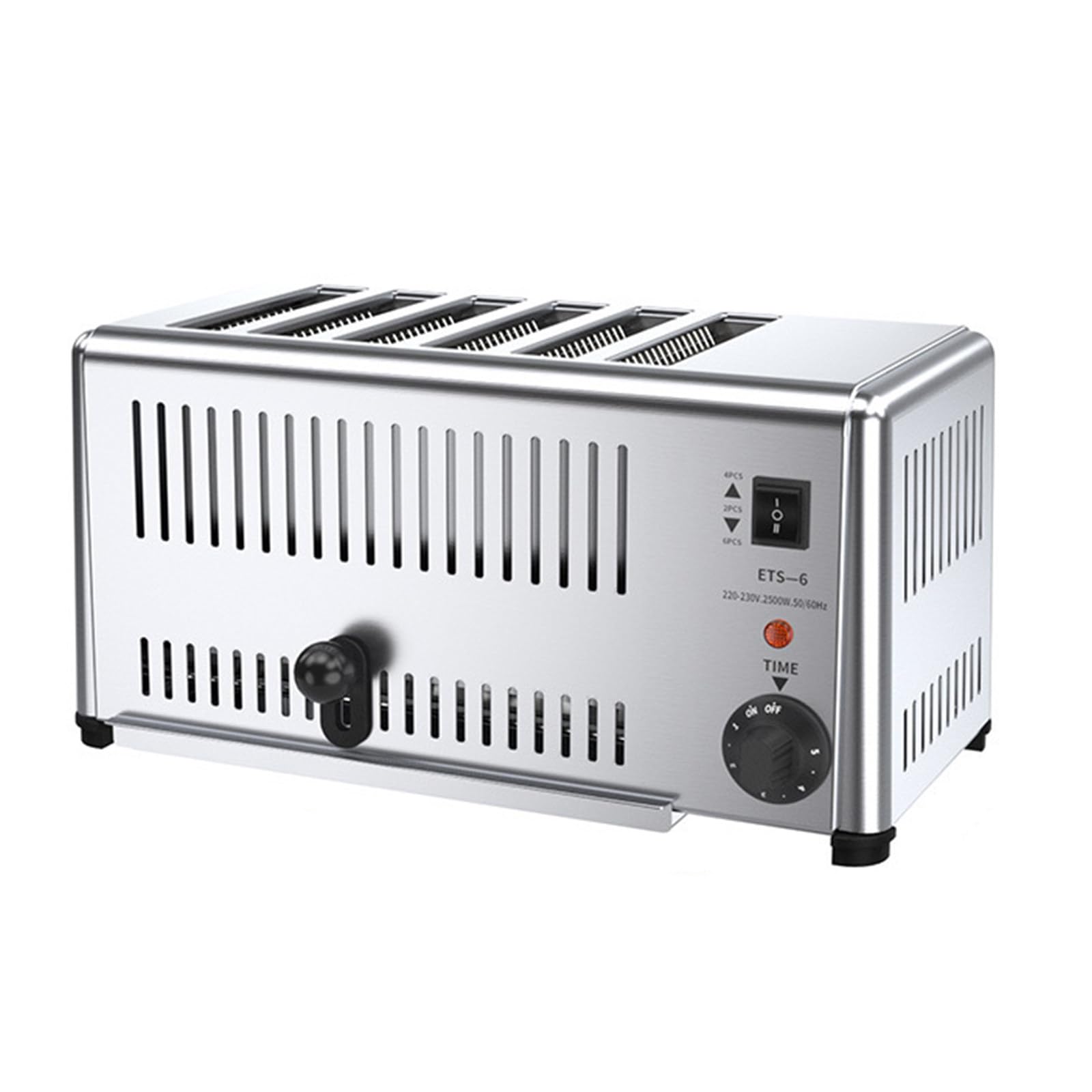Toster Komercyjny Na 4 Kromki, Elektryczny, Ze Stali Nierdzewnej, 1800 W, Z Regulacją Czasu, 3 Tryby, Do Domów, Restauracji, Hoteli 6slices