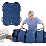 ZHEEYI Multipurpose 48 x 40 Positioning Bed Pad with Reinforced Handles - Reusable & Washable Transfer Sheet for Turning, Lifting & Repositioning - Double-Sided Nylon Fabric, Navy Blue