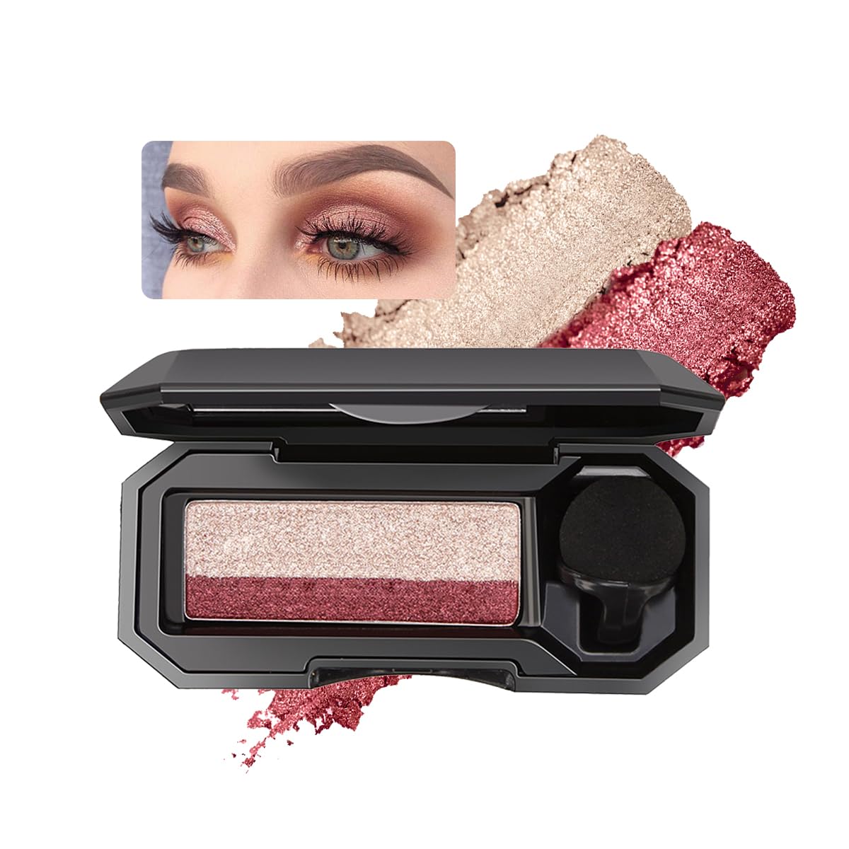 Amazon.com : Dual Color Eyeshadow,Waterproof Glitter Eye Shadow,Smooth ...