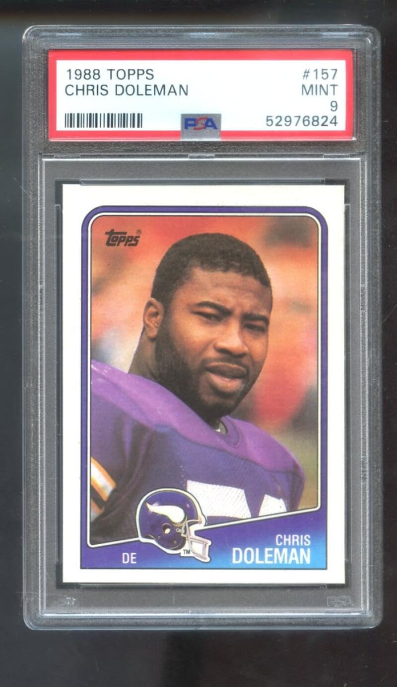 1988 Topps #157 Chris Doleman ROOKIE RC PSA 9 Graded Football Card Vikings MINT