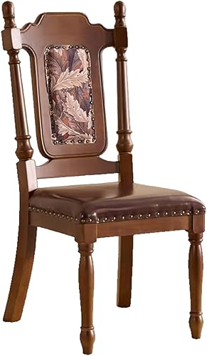 Miniatura 24 de Juego de 4 sillas de comedor de madera, sillas de cocina con respaldo alto, sillas de comedor vintage, silla tapizada sin brazos, para cocina,