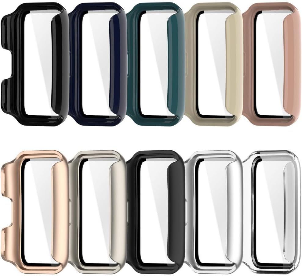 Hard Protective Case with Tempered Glass Screen Protector Compatible Huawei Band 11, PC Ultra-Thin All-Around Cover for Huawei Band 11 NFC