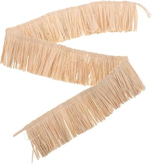Raffia Straw Fringe for DIY Crafts Handmade Natural Grass Skirt for Hawaiian Luau Parties Accessories for Bags and Shoes 10-Piece Set of Small Tassels