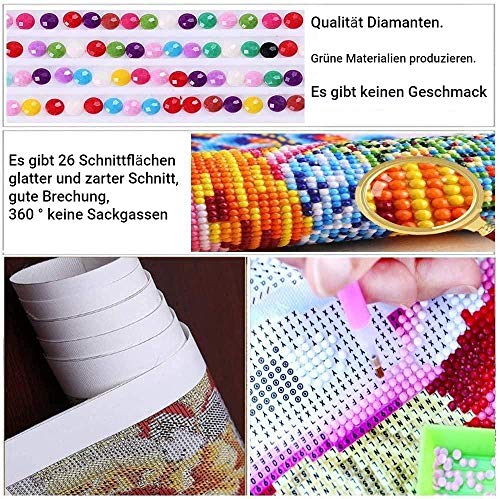 Diamond Painting,Diamant Painting Bilder,DIY Cross Stickerei Malerei Kits,Wohnzimmer Schlafzimmer B¨¹ro Wand Und Eingang Dekoration£¨30x40cm/12x16 Zoll£© – Bild 6