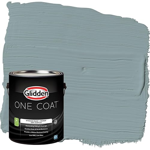 Glidden Interior Paint + Primer: Teal/Aqua Interior Paint /Aqua Smoke, One Coat, Semi-Gloss, 1 Gallon