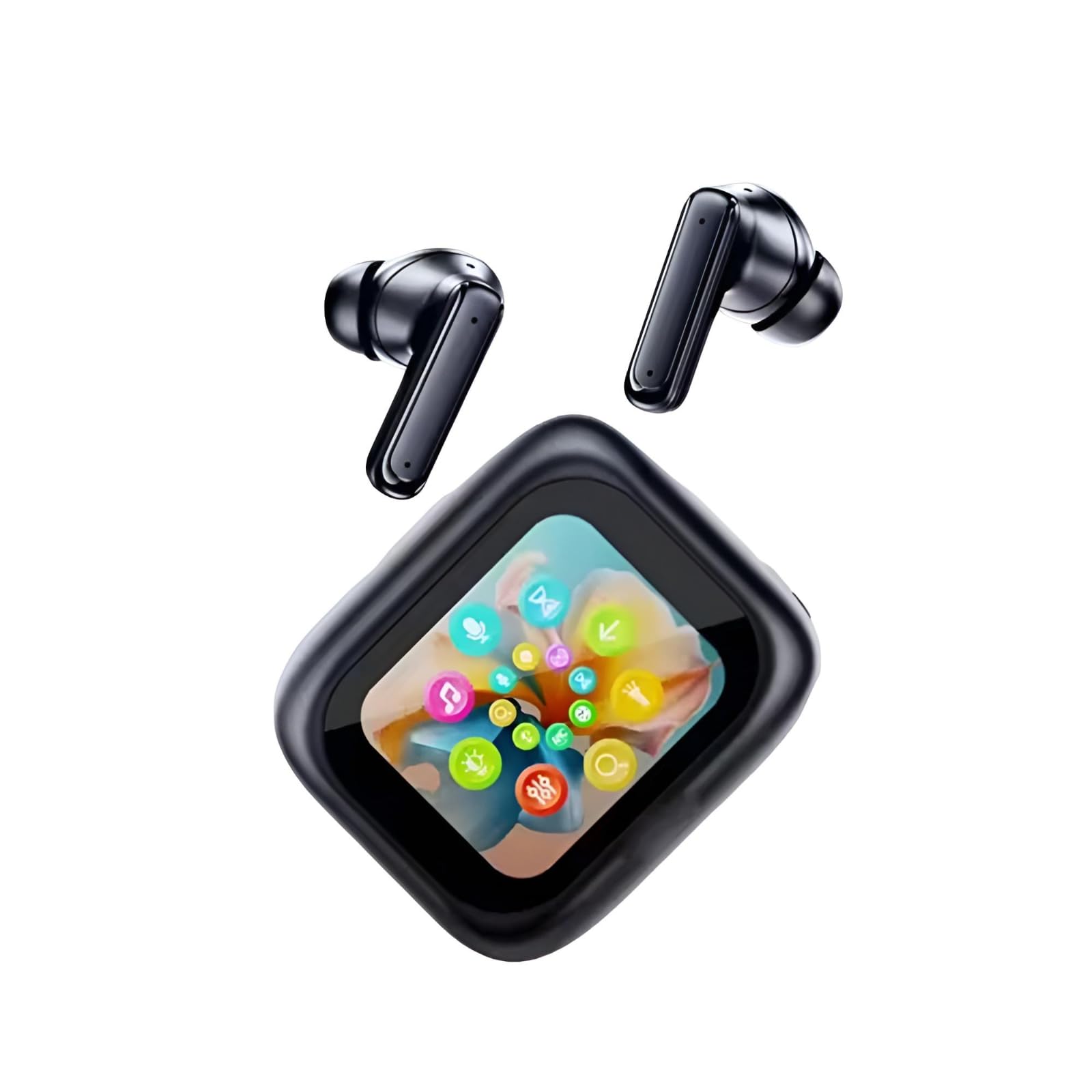 COREGENIX Genpods True Wireless Noise Cancelation Headphones with Touch Display, BT 5.3 + ANC Bluetooth Earbuds, HD Calling with 6-Mic, 32 Hours Playtime with Fast Charging, 13mm 3D BASS Drivers