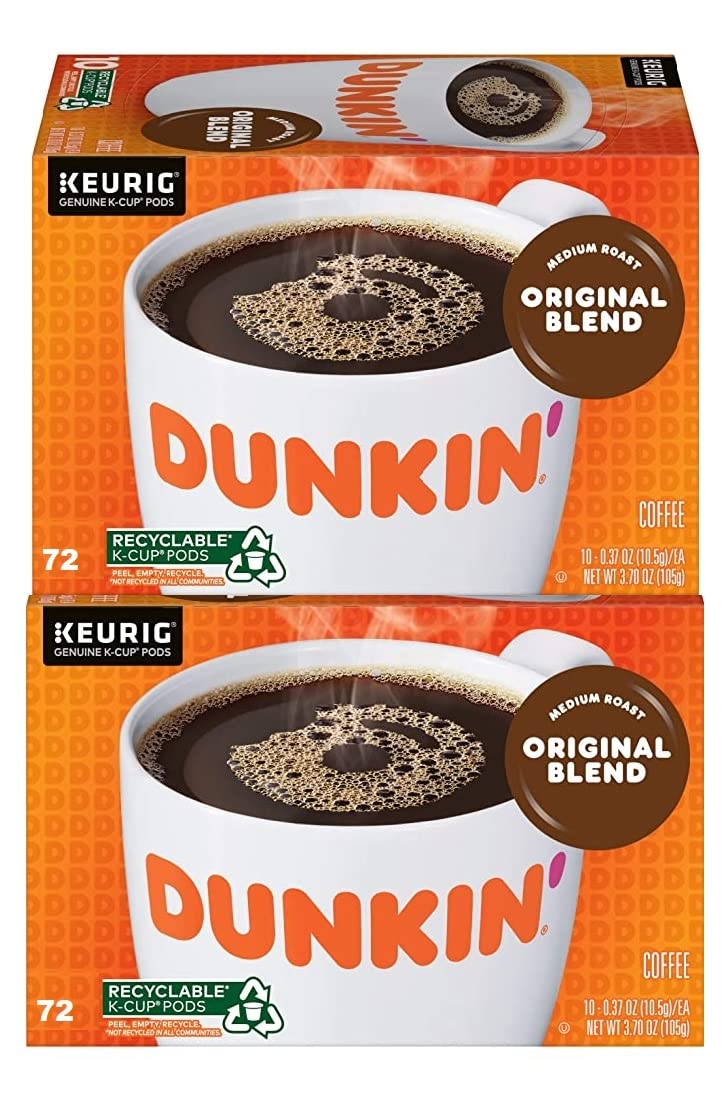 Dunkin Donuts Original Blend, Medium Roast Coffee K Cups - 144 Count