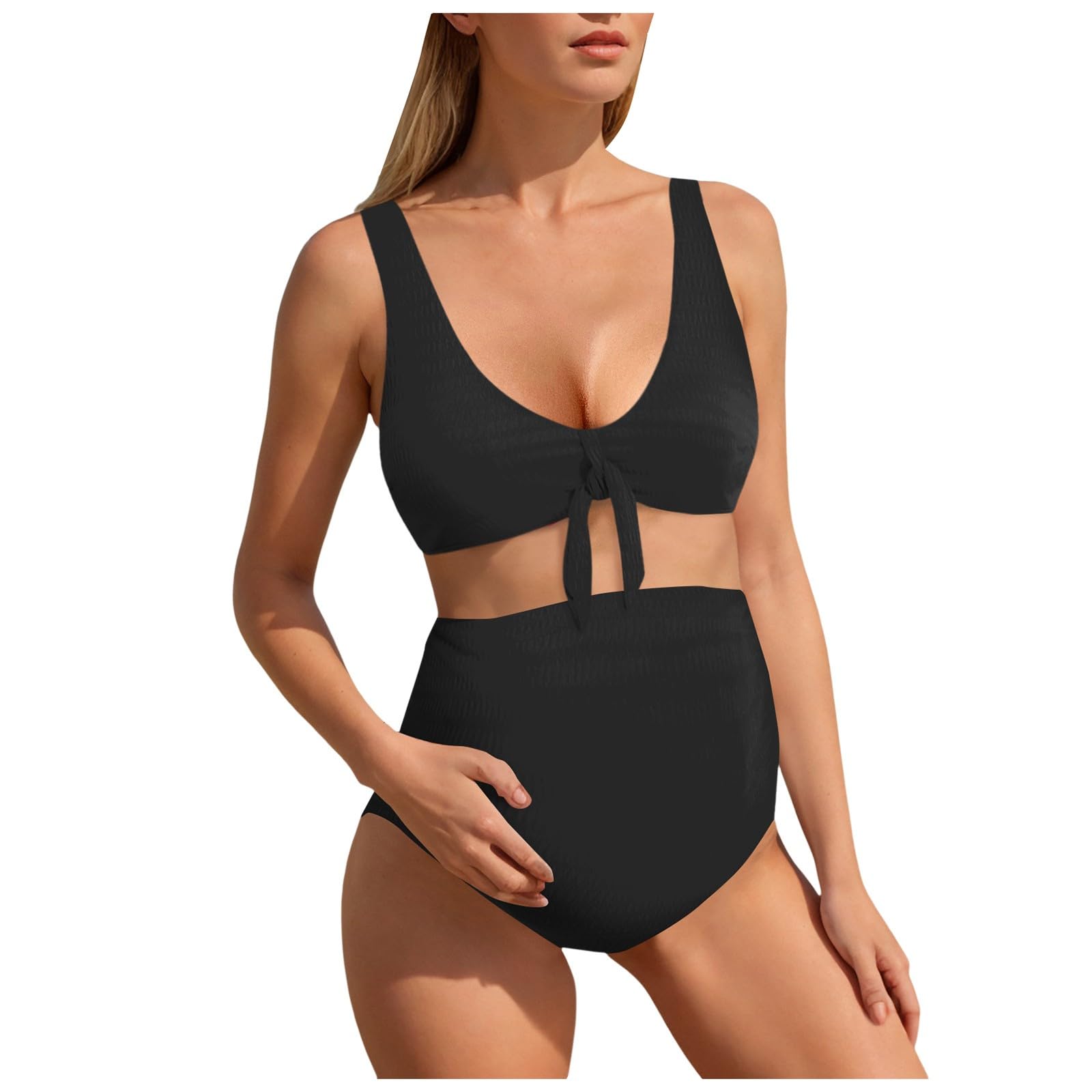 Bikini Maillot de Bain 2 Pièces Maternité Shorty Taille Haute Femmes Maternité Enceintes Grossesse Col en V Chic Plage Maillot Bain 2 Pièces Taille Haute Tankini Maillots Enceintes Plage Natation