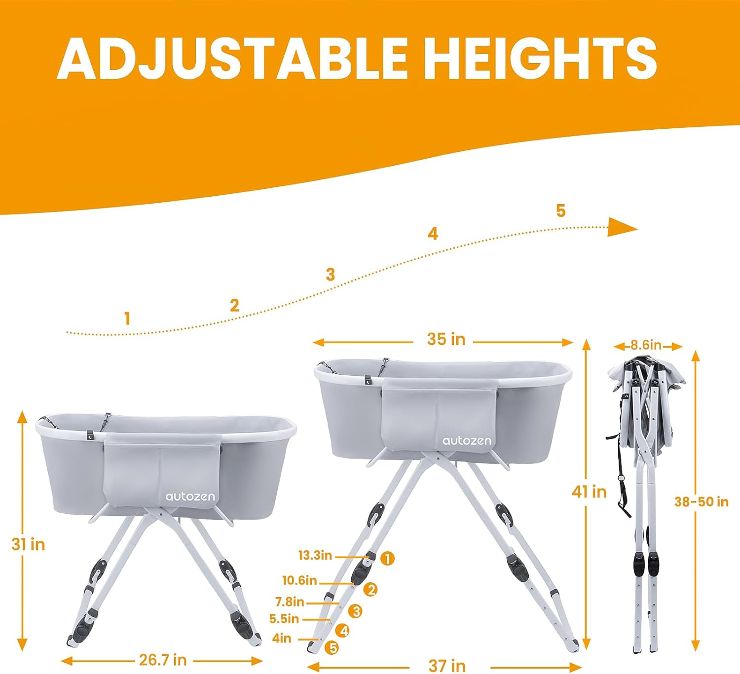Foldable Portable Dog Bathtub 5 Height Adjustable Dog Washing Station 600D Waterproof with Drain Hose Safety Leash for Large Dogs Cats Indoor Outdoor