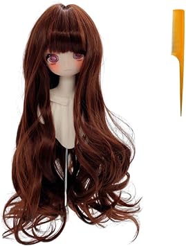 Doll Wigs for Dolls 1/3 1/6 Bjd SD Doll Wigs Curly Long Straight Hair Heat Resistant 180  High Temperature Wig 6-7 Inch 1516.5cm Head Circumference Handmade DIY Doll Making Hair Accessories M,1/6