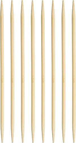 Miniatura 19 de HARFINGTON 8 agujas de tejer de bambú de doble punta tamaño US 11 (0.315 in) 7.9 pulgadas (7.9 in) rectas para proyectos de hilo de tejer artesanías