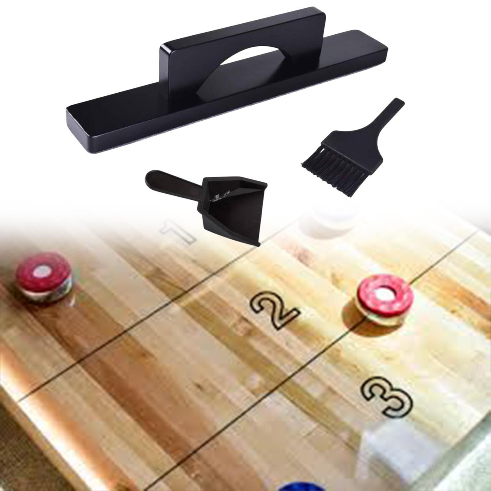 Spazzola Portatile per La Manutenzione del Tavolo da Shuffleboard, Nero