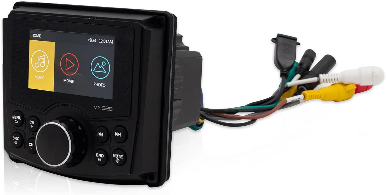 Flash Deals - 80% OFF 3 Inches Marine Stereo Bluetooth Waterproof Digital Display Radio Media Receiver with AM/FM, USB, MP3 Capability for UTV, ATV, Boat, RZR