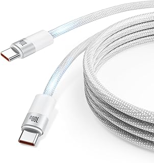 LUFOEVER USB C to USB C Cable 6FT Nylon Braided USBC to USBC Cable 100W 5A USB 2.0 C to C Type Fast Charging Cable for MacBook Pro 2020, Ipad Pro 2020, Ipad Air 4, Samsung Galaxy S23+/S23 Ultra Grey
