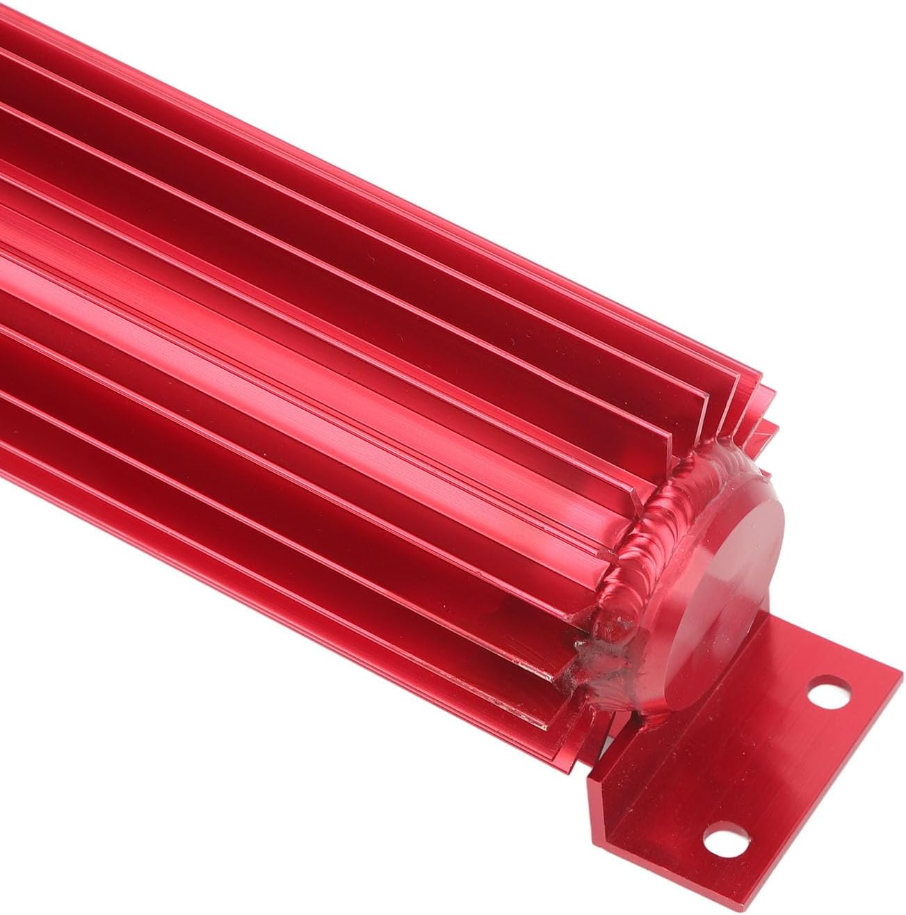 18in Aluminum Transmission Oil Cooler with Dual Pass Design, Universal Fit, Black, Compatibility with Cars & Trucks (Red)
