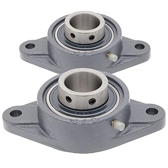 [2-Pack] UCFT208-24 - 1.5 in | 38.1 mm (Bore) - 2 Bolt Flange Unit, Cast Iron Housing FT208, Insert Bearing UC208, Set Screw Locking