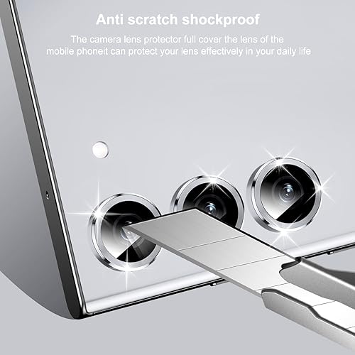 Miniatura 4 de CHIYURI Protector de lente de cámara para Samsung Galaxy S23 Plus, cubierta de cámara de vidrio templado 9H, compatible con fundas, cubierta de