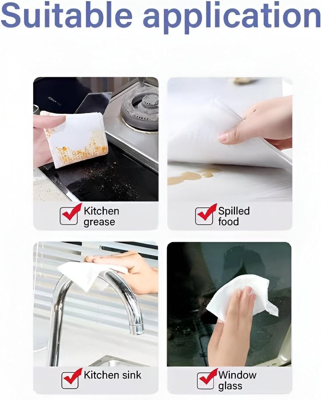 SKDBPM 80 PCS Kitchen Cleaning Wet Wipes strong decontamination extra large pack household wet wipes | Pack Of 1set 3