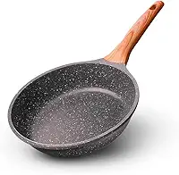Frigideira Antiaderente de Cerâmica – Premium Ceramic Pan, Cabo de Madeira Ergonômico, Alta Durabilidade, Para Fogão a Gás, Elétrico e Indução - Linha Kydoublen
