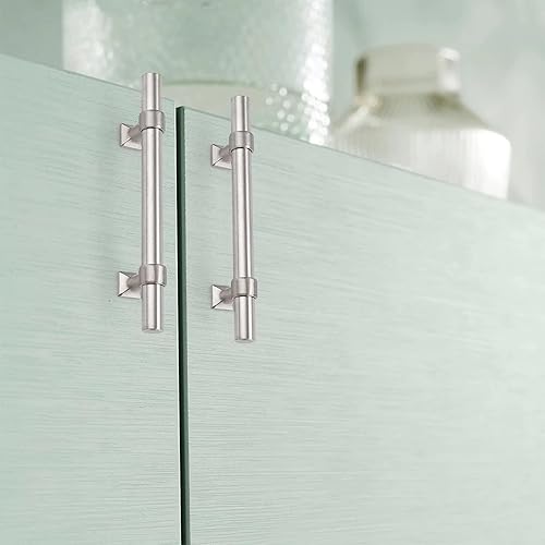 Miniatura 7 de knobelite Paquete de 25 tiradores de gabinete de acero inoxidable de 3.5 pulgadas, manijas de gabinete de cocina de níquel cepillado, pomos para