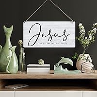 Vista 5 de Versículo bíblico para decoración de pared para el hogar, letrero de madera rústico para colgar en la pared, letrero religioso cristiano de madera