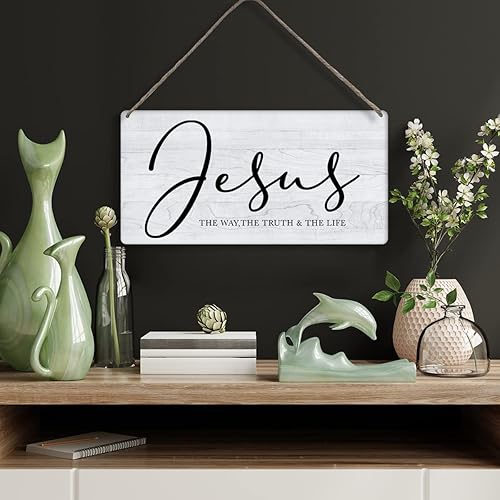 Miniatura 5 de Versículo bíblico para decoración de pared para el hogar, letrero de madera rústico para colgar en la pared, letrero religioso cristiano de madera