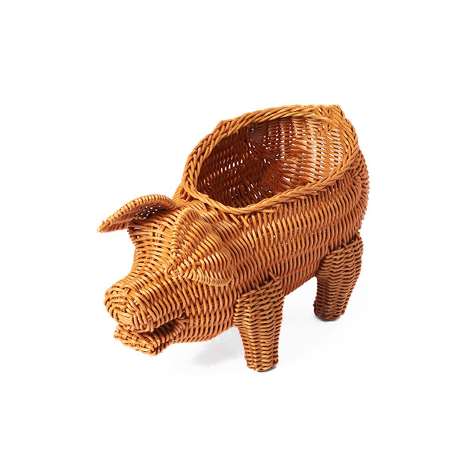ordinarYone Creative Animal Designs Fruit Basket for Home Storage Imitating Rattan Weave PP Materials