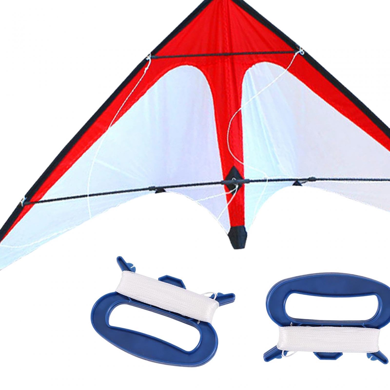 Perfeclan Cometa Cometa Triangular Fácil de Volar con Mango Cometa Deportiva Acrobática Cometa de 2 Líneas para Acrobático y Adultos