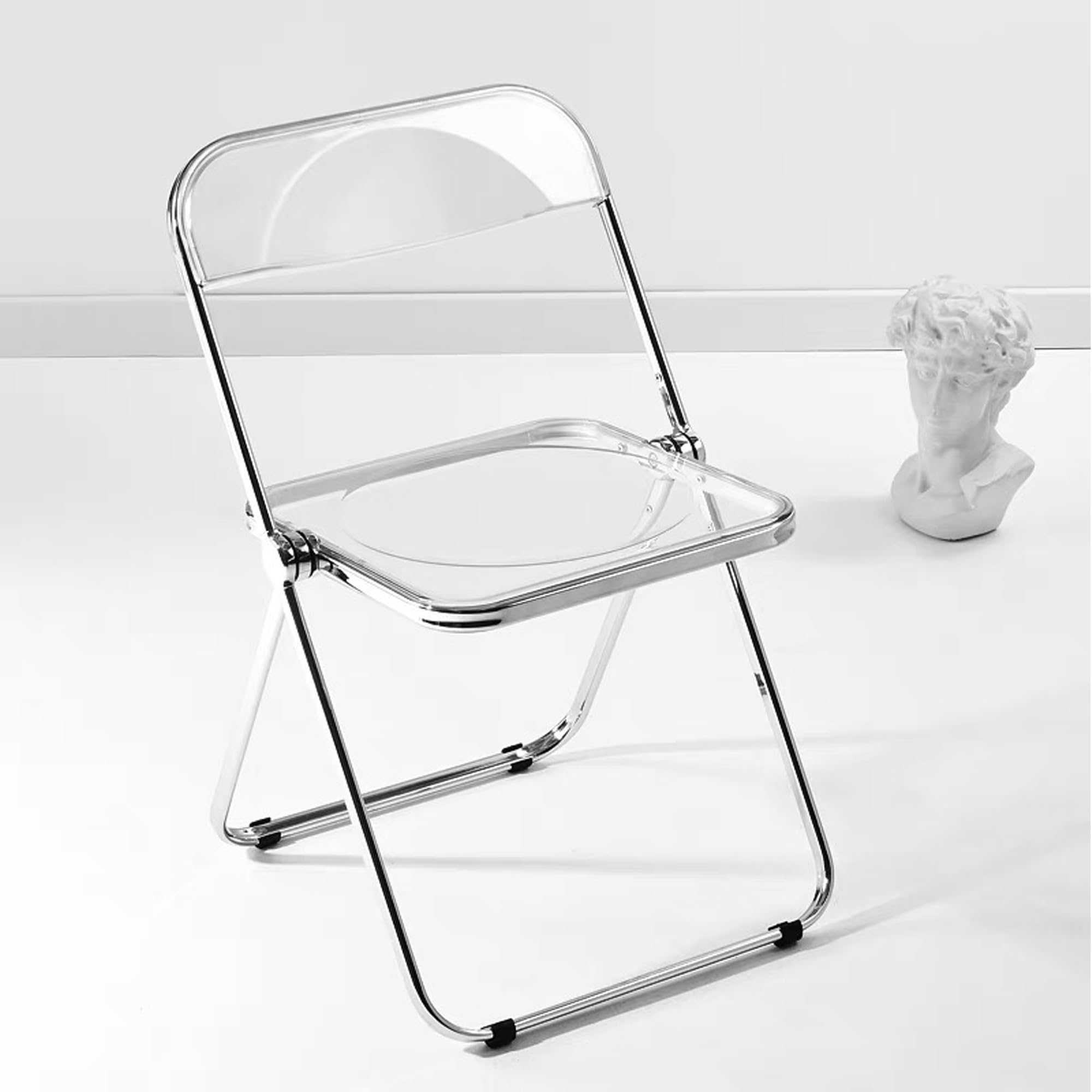HOMEFUN Acrylic Folding Chair, Modern Clear Chairs Folding Dining Chairs - Transparent Armless Foldable Chair for Bedroom, Living Room, Dining Room, Study Room Clear
