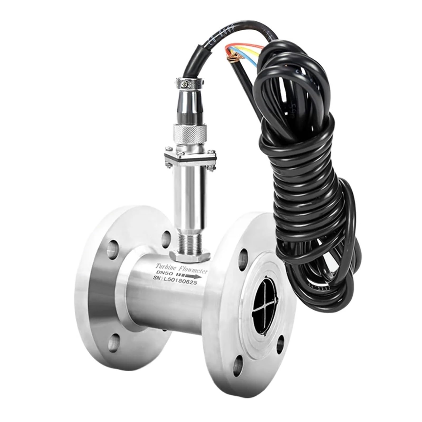 KSZHZYMGX DN50 DN65 DN80 DN100 Liquid Turbine Flowmeter Flange Connection Water Flow Sensor 4 Inch Flow Meter(DN40)