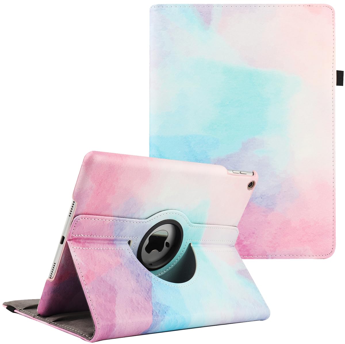 New Case for iPad 9.7 inch 2018 2017/ iPad Air 2 Case - 360 Degree Rotating Stand Protective Cover Smart Case with Auto Sleep/Wake for Apple iPad 5th/6th Generation (Ink Painting)