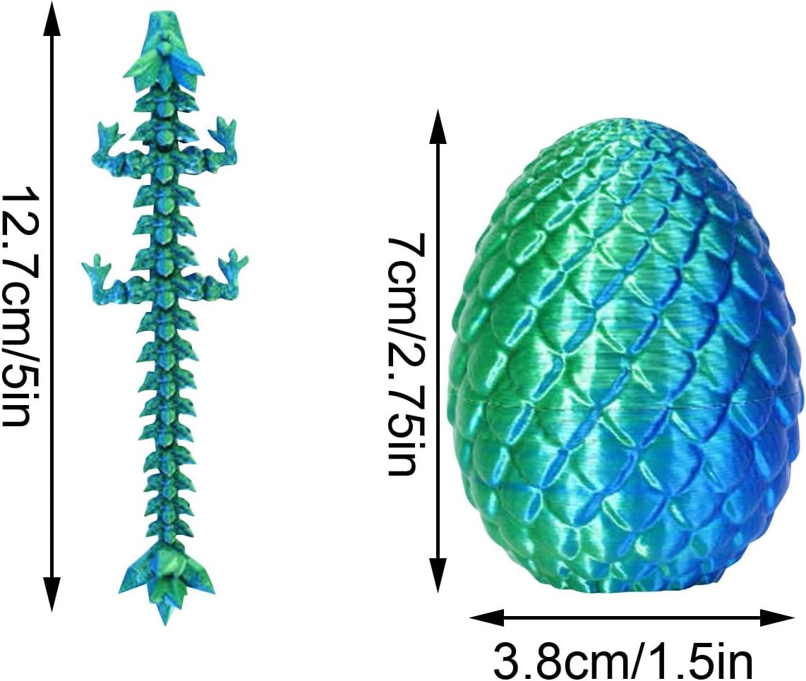 4PCS 3D Printed Dragon Eggs with Dragon Inside Mini Dragon Egg Set Articulated Animals Fidget Surprise Easter Eggs B - Image 5