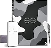 Rocketbook Core Reusable Spiral Notebook, Letter Size 8.5x11, Camo - Dotted Pages, App-Connected, Erasable, Durable Cover, Ideal for School, Work, and Creative Projects