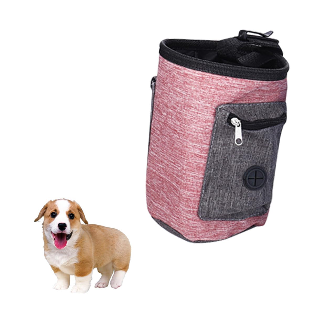 Kisangel Bolsa De Comida Accesorios De Viaje Para Mascotas Juguete Para Perros Paraca Bolsa De Bocadillos Comida Para Cachorros Bolsas De Golosinas Para Perros Comida De Rosa Riñonera