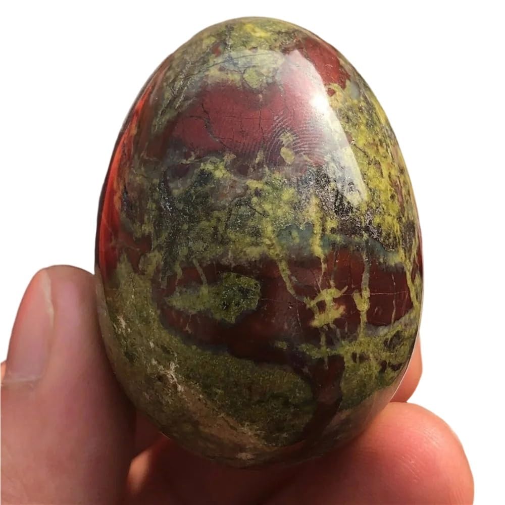 HAOYUNS Beautiful Natural dragon blood stone crystal egg collectible, a home decoration for Reiki meditation.