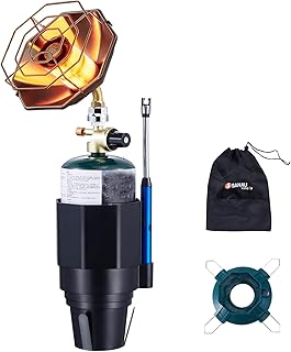 6800BTU Propane Golf Cart Heater, Propane Heater with Igniter, 2 in 1 with Golf Cart Cup Holder&Cylinder Base, for Tent,Finshing(Fuel not included)