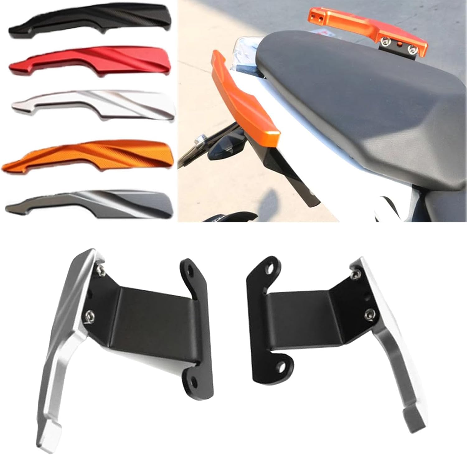 for Duke 390 Duke 250 duke390 duke250 2023-2020 Motorcycle Accessories Rear Grab Bar Rear Grab Bar Spoiler Rear Wing Grab Bar Motorcycle Rear Seat Grab Bar (Orange)