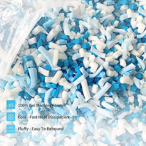 HONEHO 15 LBS Shredded Gel Memory Foam Filling, Comfortable and Soft Bean Bag Chair Filler, Memory Foam Stuffing for Cooling Pillow - Thumbnail 7
