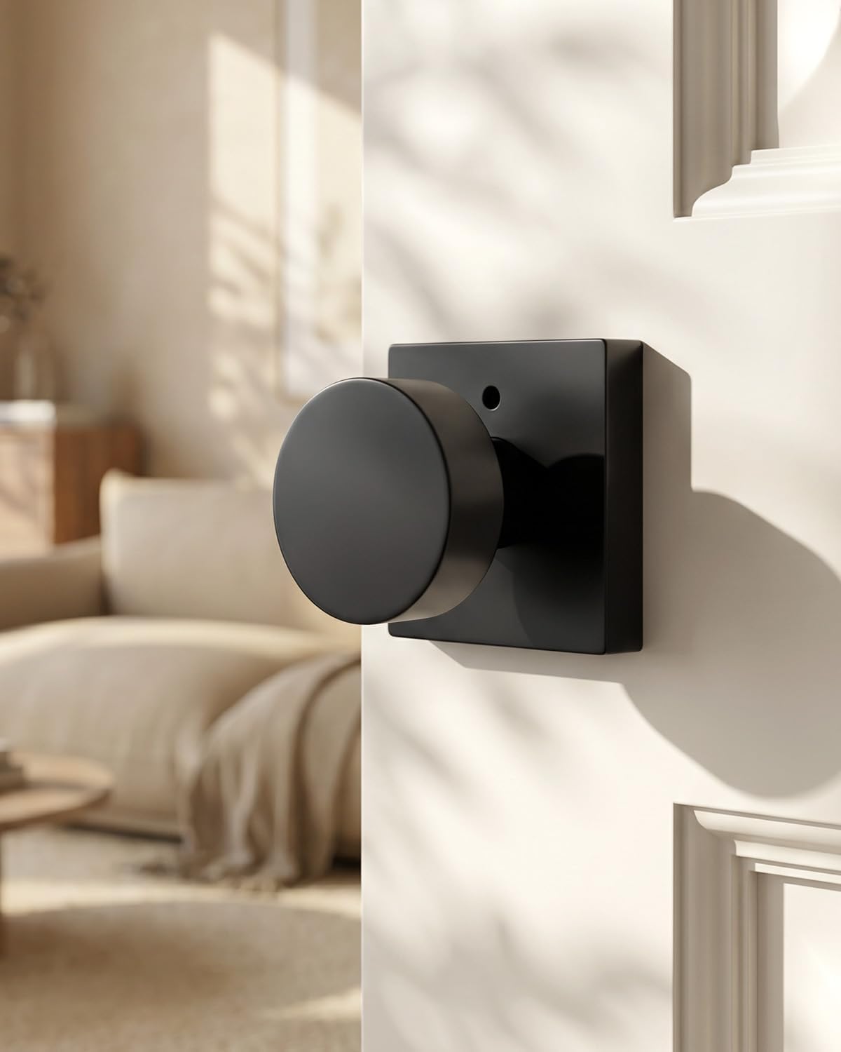 Rergy Matte Black Privacy Door Knobs Interior Zinc Alloy,10 Pack | Easy to Install, Quick release, Heavy Duty Zinc Alloy, Smooth Turning, Adjustable Latch