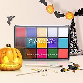 UCANBE Face Body Paint Oil, Professional 15 Colors FX Makeup Palette- Non Toxic Hypoallergenic Safe Facepaint for Halloween, Cosplay Costumes, Parties and Festivals