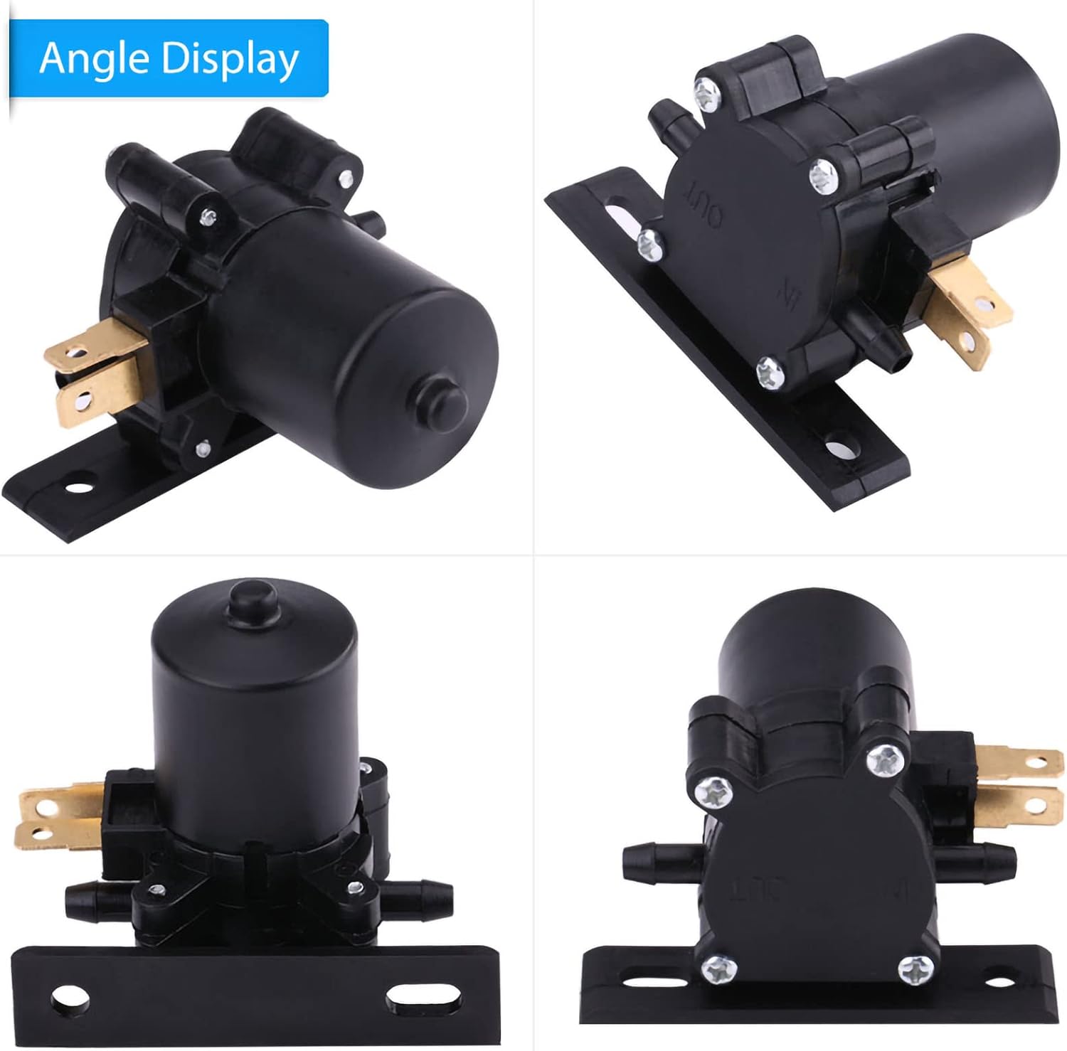 Inline Windshield Washer Pump,12V Universal Windscreen Washer Pump, Windshield Washer Pump Motor for Car Van Bus Truck