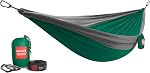 Grand Trunk Double Deluxe Hammock with Straps - Green and Charcoal