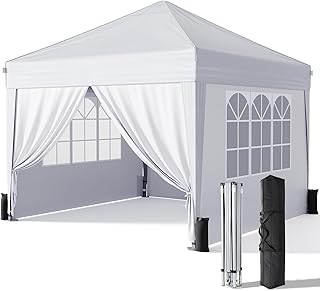 10x10 Pop Up Canopy with Sidewalls, Outdoor Instant Canopy Tent with Car...