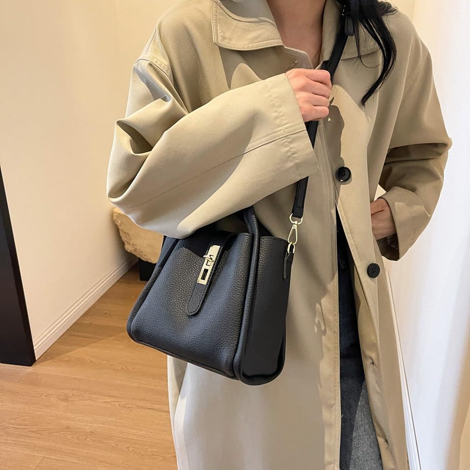 Trendy Vintage Bucket Bag for Women Ladies Vintage Crossbody Bucket Bag Shoulder Handbag Suitable for Work Shopping Travel4