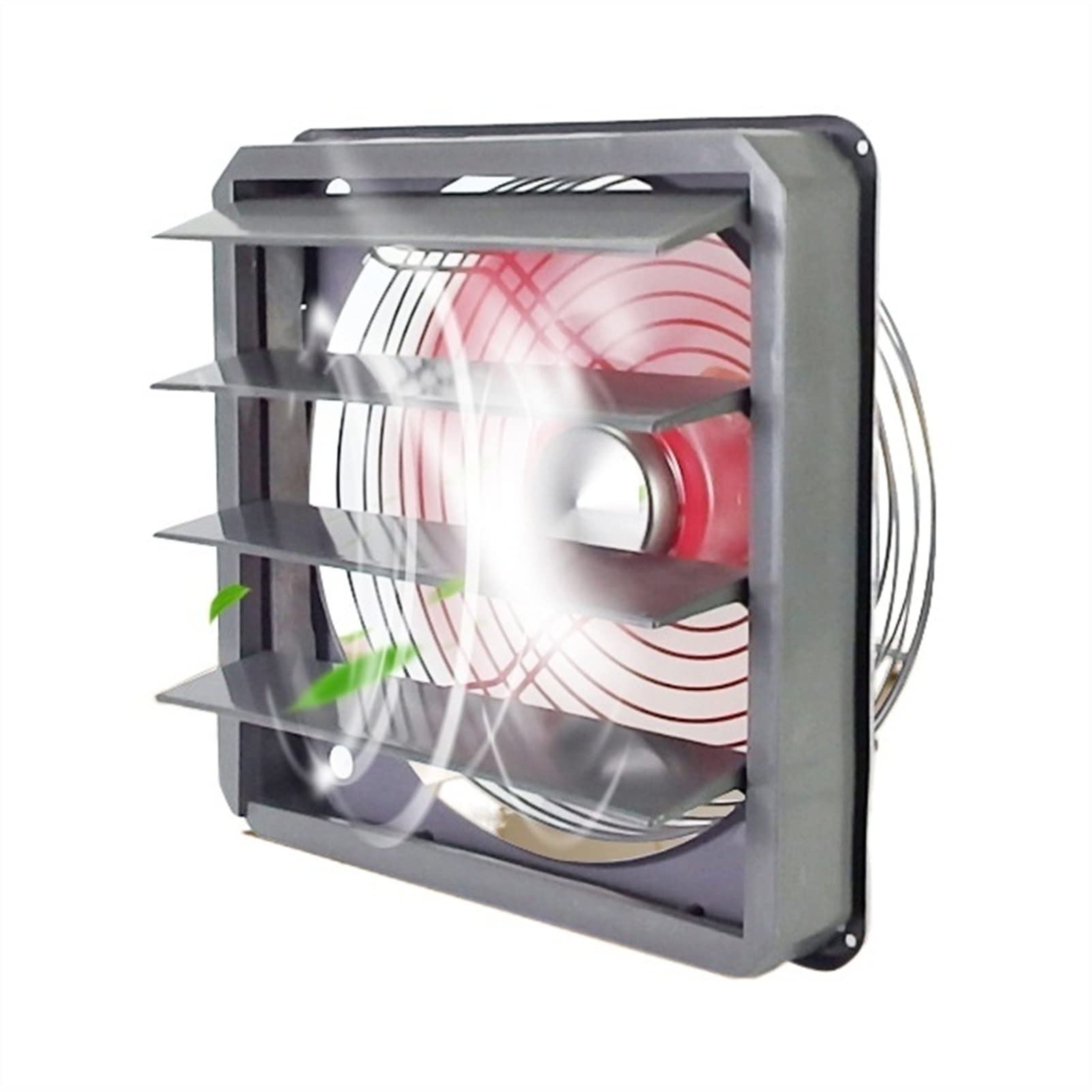 AYCDL Ventilation Fan Louvered Ventilator Fan,12/14/16 Inch Powerful Exhaust Fan,Household Industrial Metal Exhaust Fan with Protective Net Cover ventilating Fan,One Color-16inch