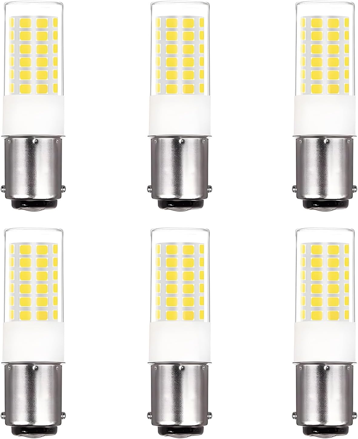 1076 1004 1142 BA15D S8 DC Bayonet Double Contact Base LED Light Bulbs for Boat Marine Lights, RV Camper Trailer Automotive Light Bulbs, Works on 12V&24V, Cool White 6-Pack